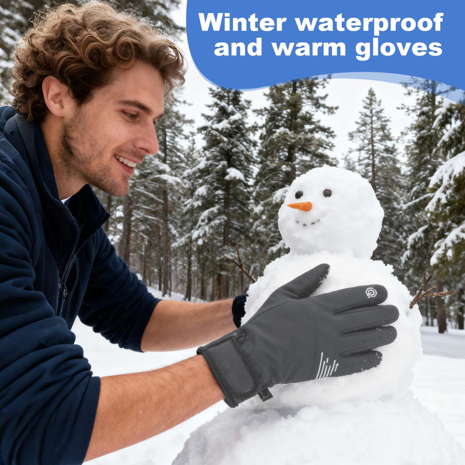 Running Gear In Snow - قفازات دافئة مقاومة للرياح تعمل باللمس