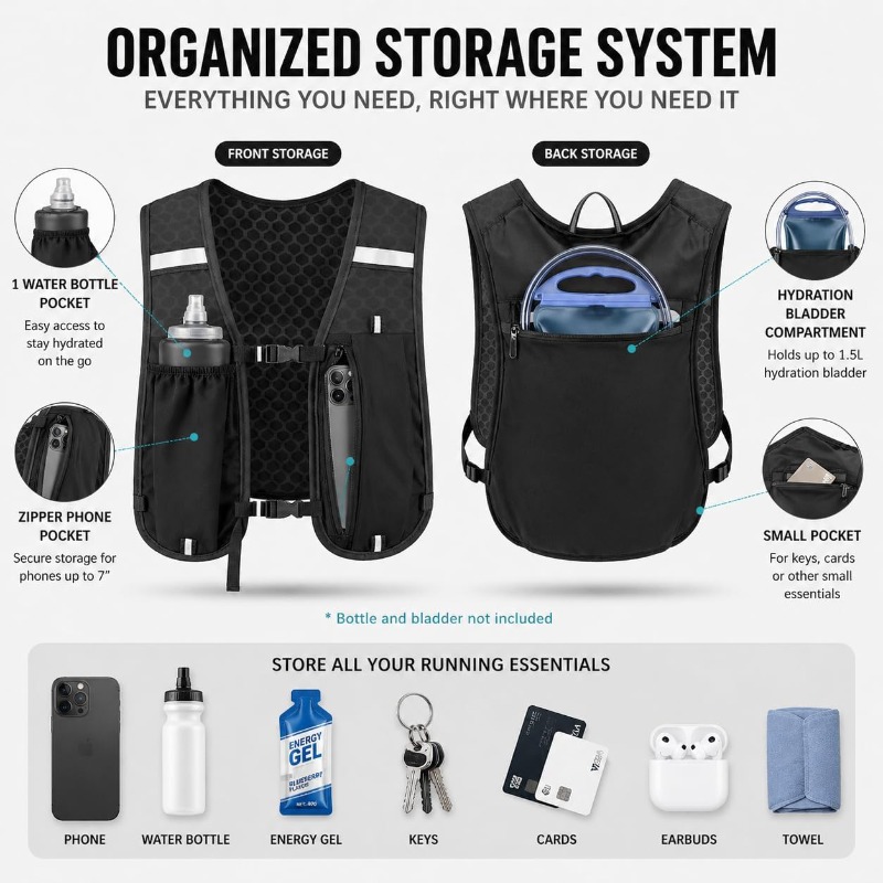 سترة عاكسة خفيفة الوزن للجري و - مراجعة Running Gear Storage وسعره