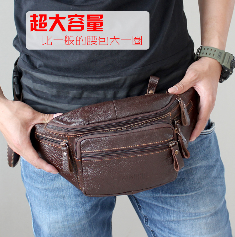 جلد البقر الأصلي الخصر حقيبة ا - مراجعة Running Belt Waist وسعره