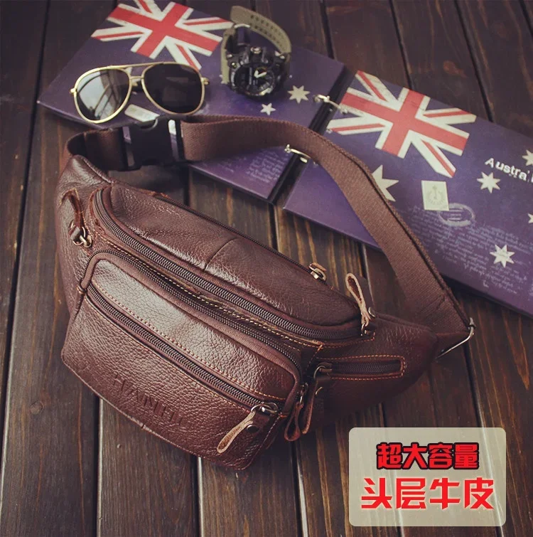 جلد البقر الأصلي الخصر حقيبة ا - مراجعة Running Belt Waist وسعره